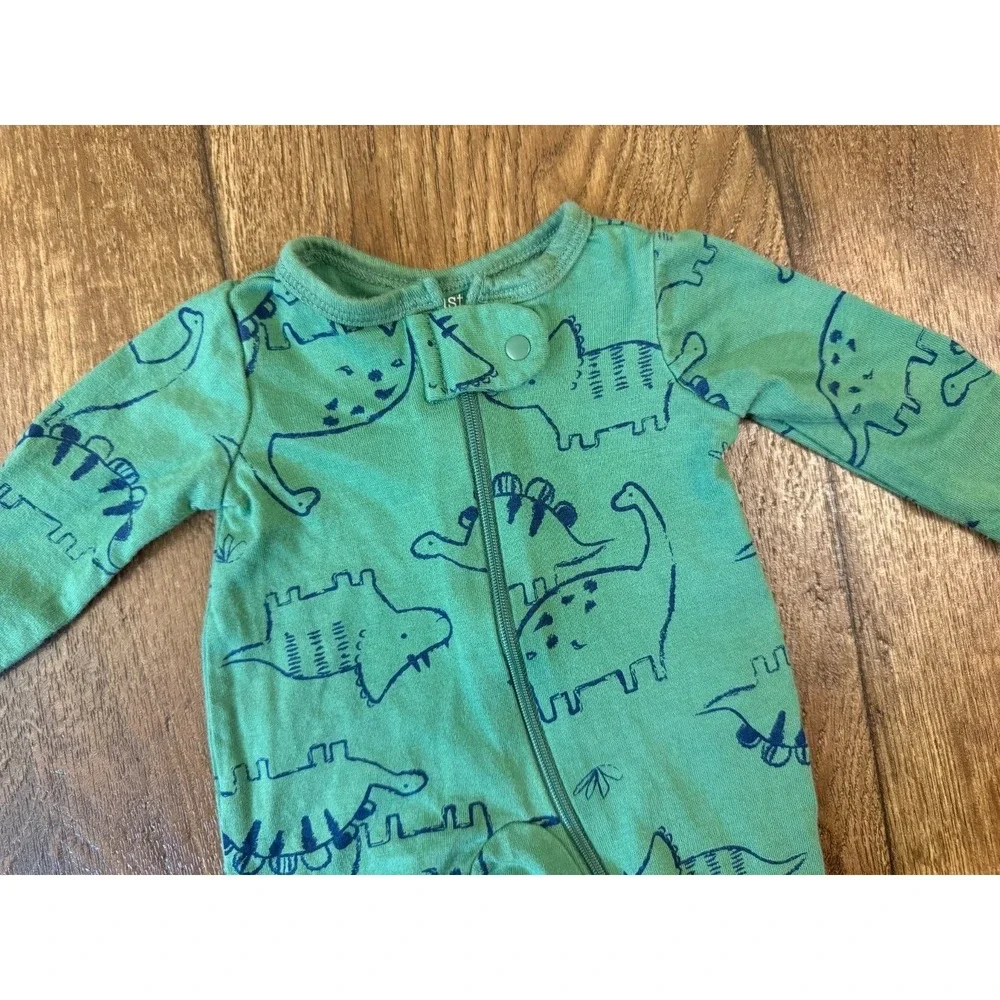 Carters Preemie‎ Baby Boy Sleeper Dinosaur Outfit Blue Green Cotton Reborn Doll
